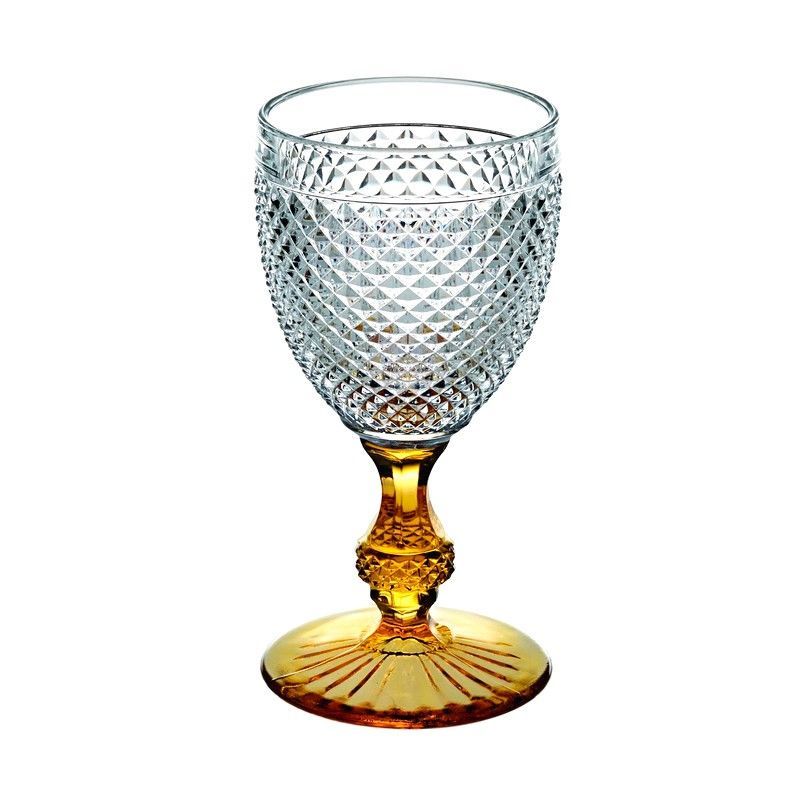 Copa de vino Bicos de pie ámbar, Ø8,8x17cm