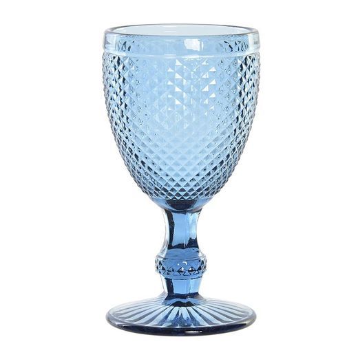 Copa de vino de cristal en azul, Ø 8 x 15,5 cm | Da Gama