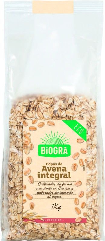 Copos de Avena gruesos integrales 1kg Ecológicos Biogra