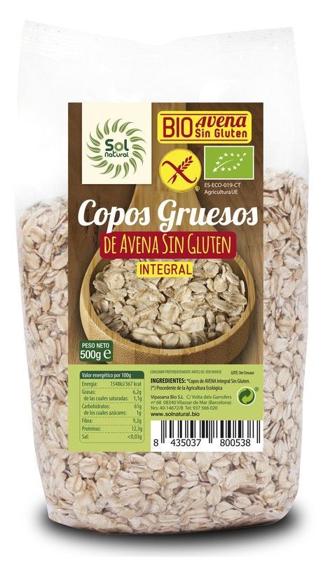 Copos De Avena Gruesos Sin Gluten Bio 500 G