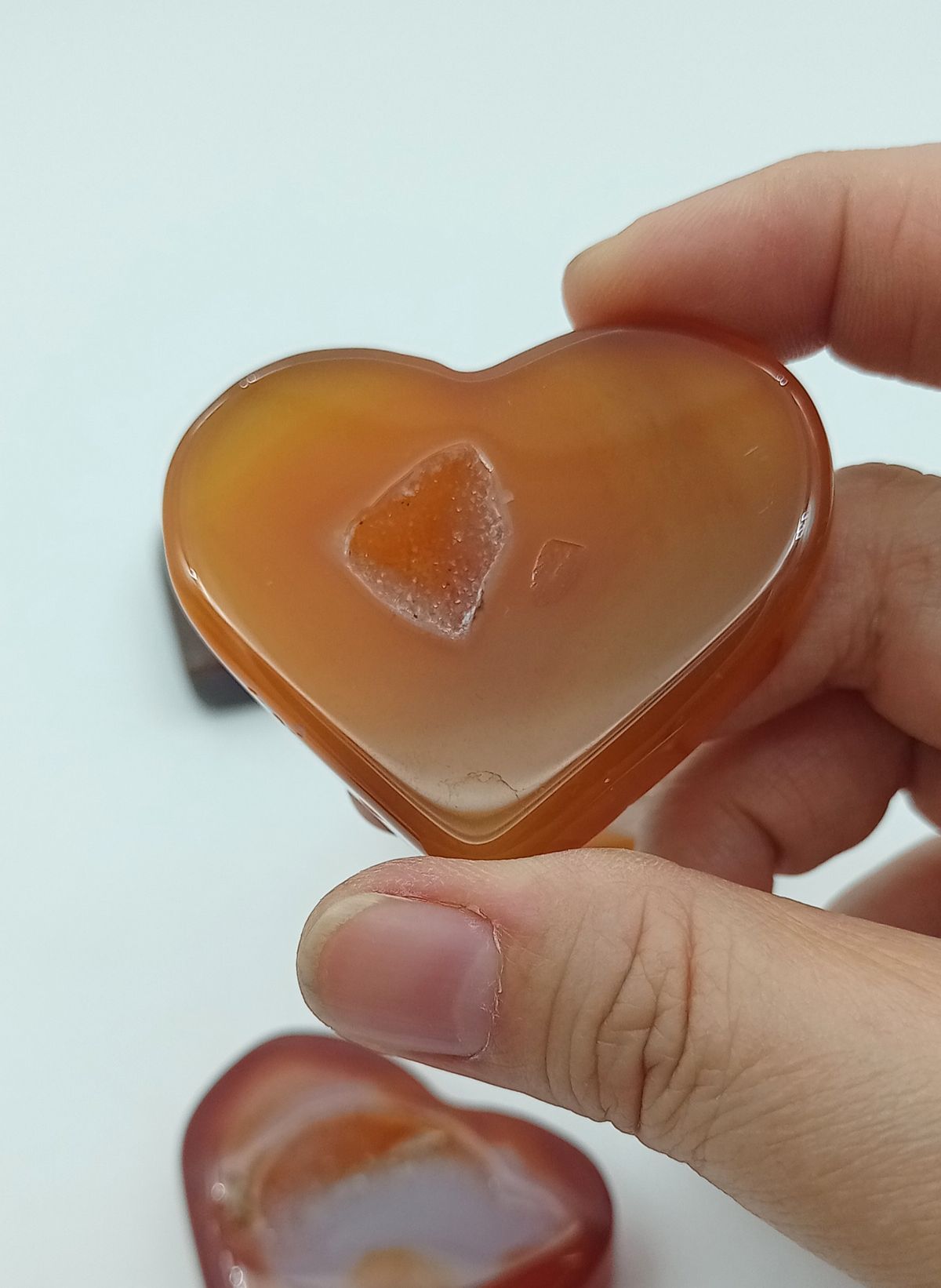 Corazón Cornalina con drusa - B