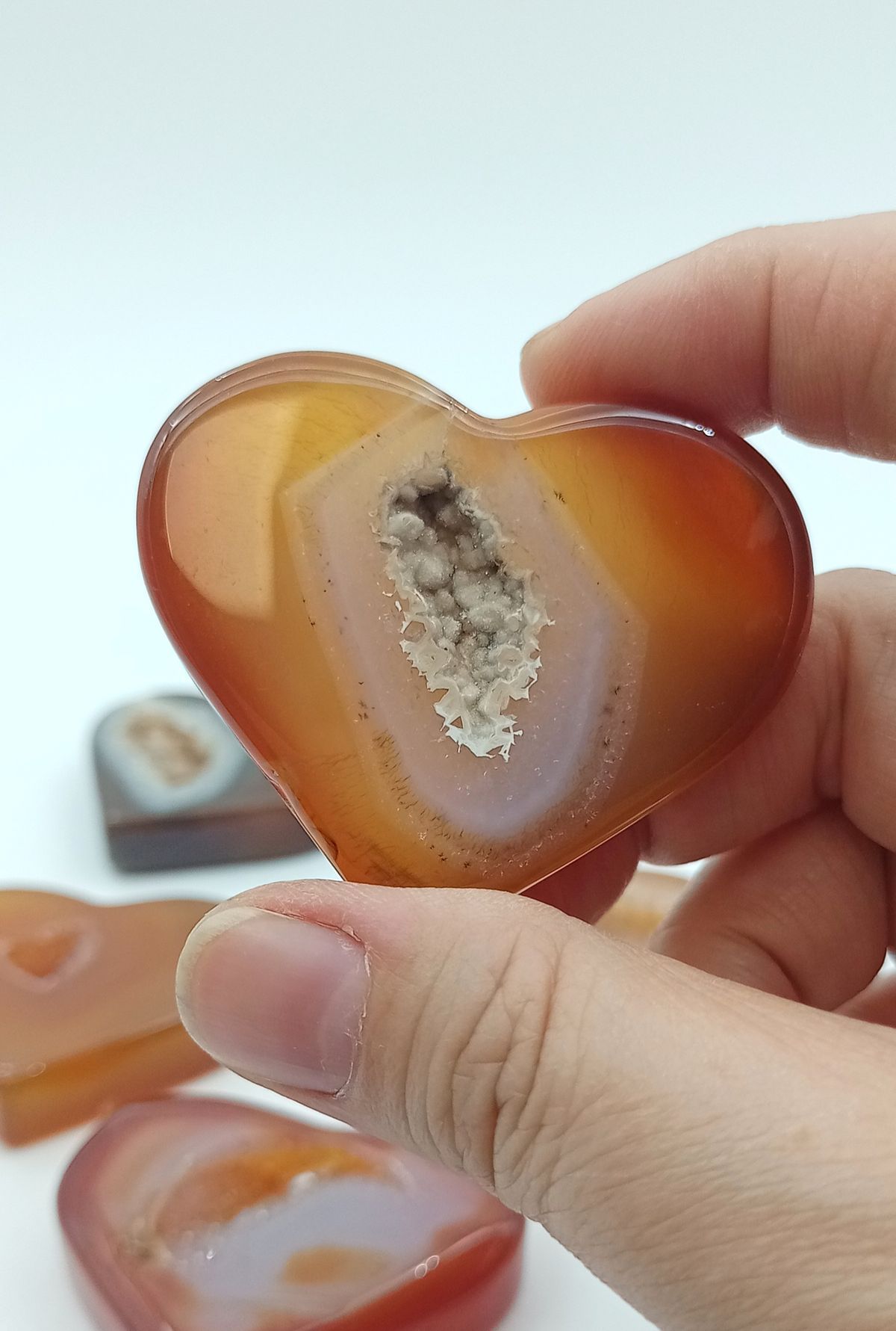 Corazón Cornalina con drusa - E