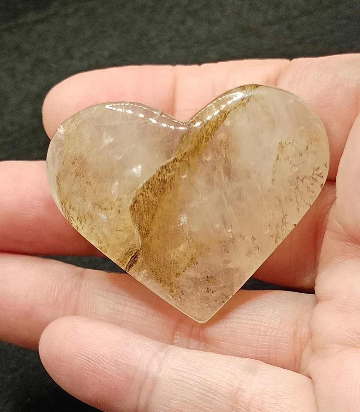 Corazón Cuarzo con dendritas - Ref1