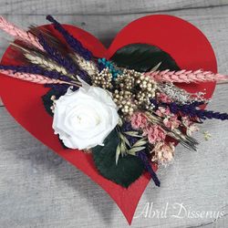 Corazón de Madera con Rosas Color