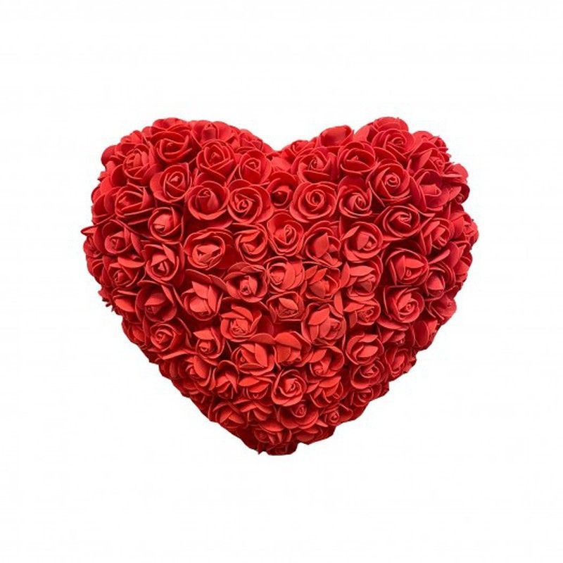 Corazón De Rosas De Foam Rojas 23 X H 23Cm.