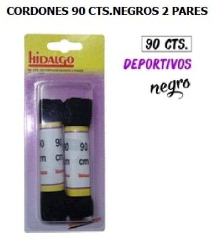 Cordon Plano  90Cm Negro 2Pares R-12006