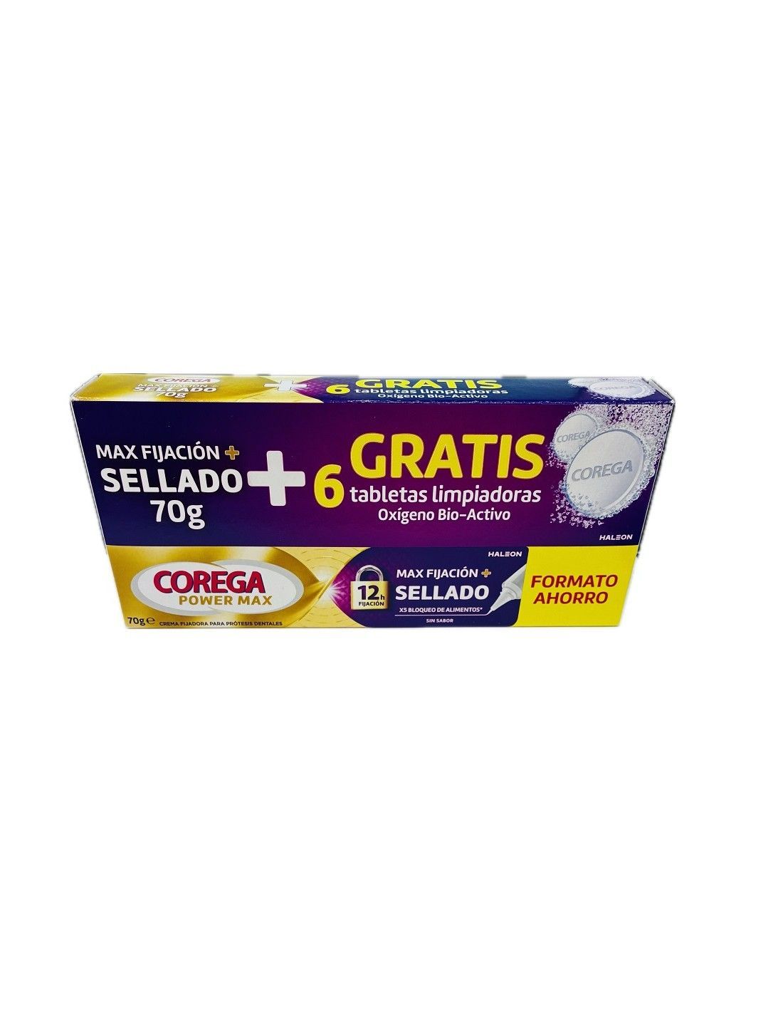 Corega máximo sellado 70 gr + 6 tabletas limpiadoras