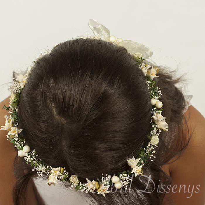 Corona de Flores para Niñas de Comunión y Arras Edelweiss