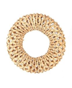 Corona De Mimbre Natural Redonda Gruesa Diámetro 40 X H 11Cm.