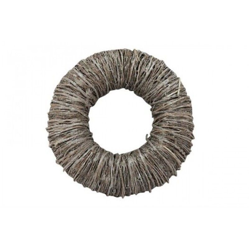 Corona Mimbre Natural Redonda Gruesa Diámetro  25 Cm.