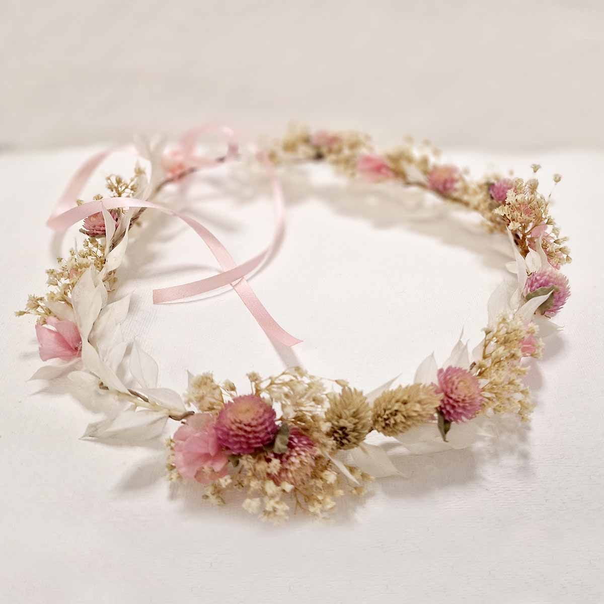 Corona Niña Madroños Rosa