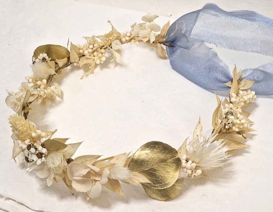 Corona Novia Blanca y Oro