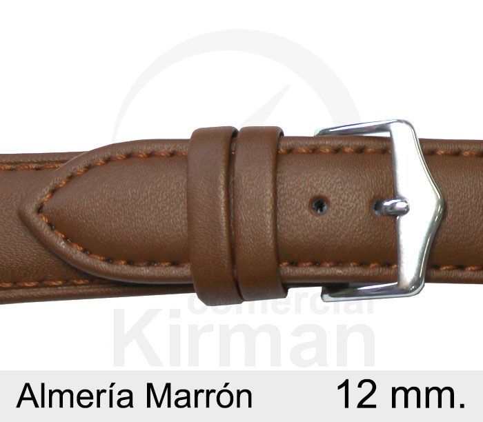 Correa Reloj 12x90/130mm Piel 4020212 Almería Marrón Clara Hebilla Acero
