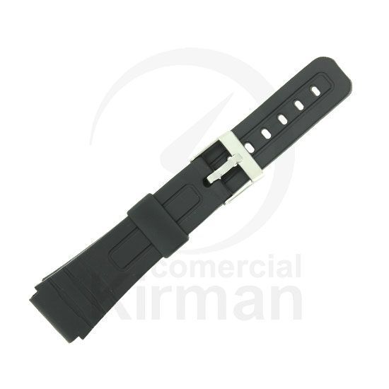 Correa Reloj Goma 18mm 135050 Negra Pu Cierre Hebilla