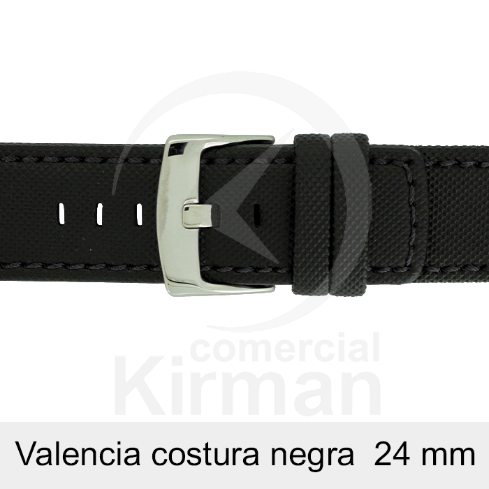 Correa Reloj Neopreno 24mm 140142N-N Negro Costura Negra Valencia