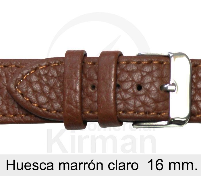 Correa Reloj Piel 16x75/115mm 132127MC Huesca Marrón Claro Cierre Hebilla Acero