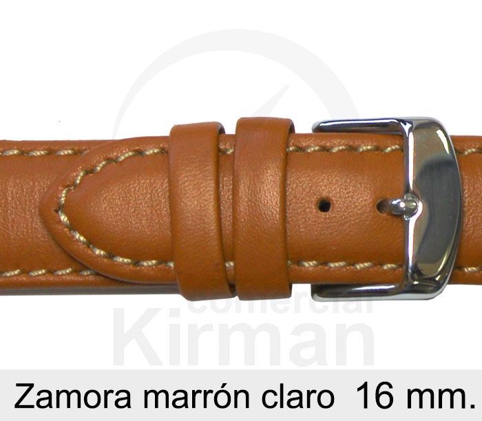 Correa Reloj Piel 16x80/115mm 132116MC Zamora Marrón Cierre Hebilla Acero