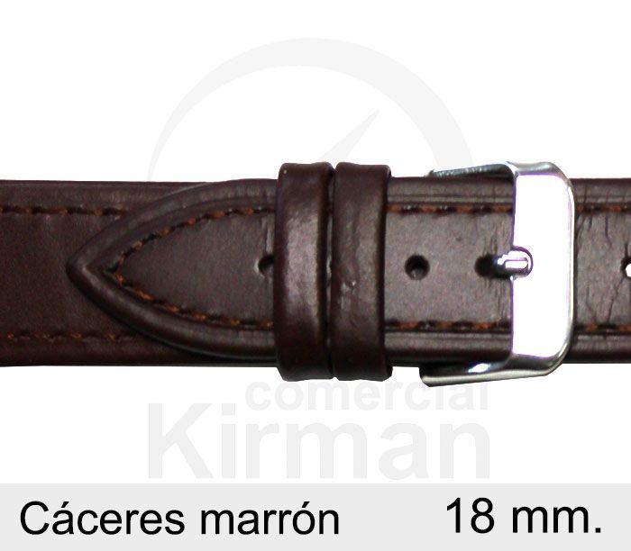 Correa Reloj Piel 18x75/115mm 133010M Cáceres Marrón Cierre Hebilla Acero