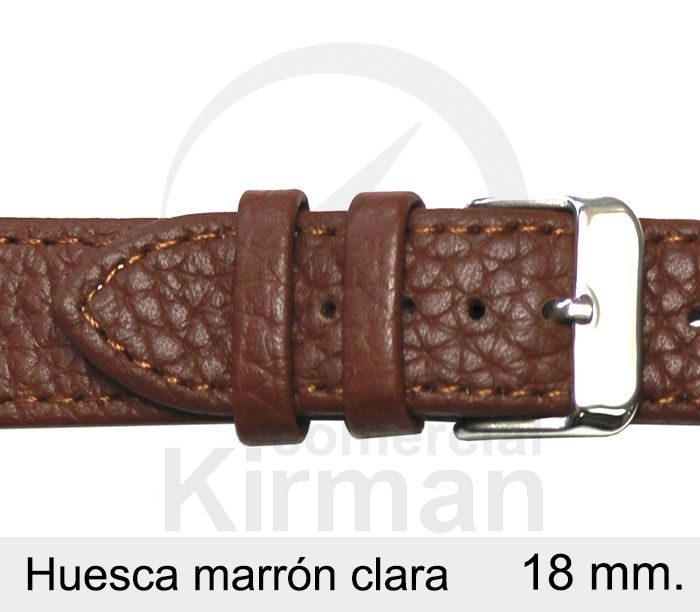 Correa Reloj Piel 18x75/115mm 133127MC Huesca Marrón Claro Cierre Hebilla
