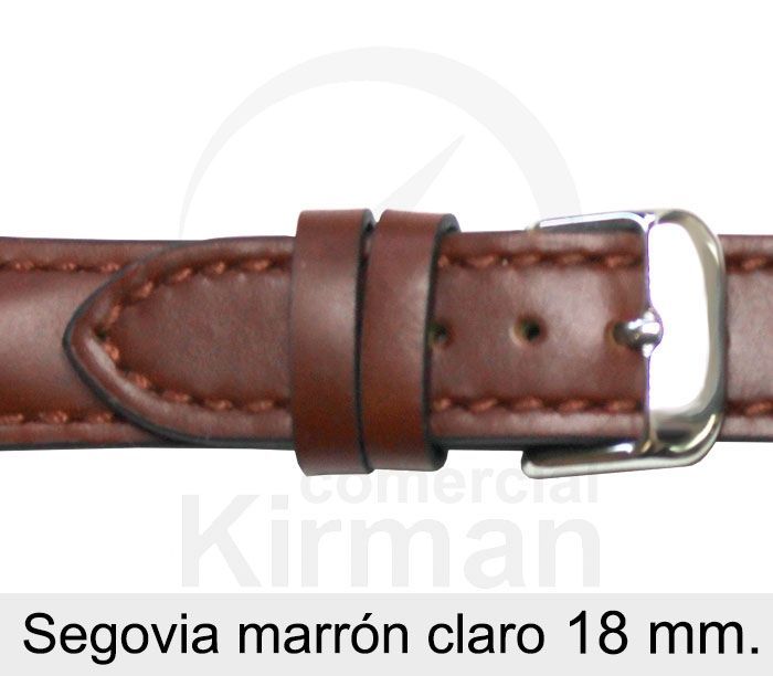Correa Reloj Piel 18x80/120mm 133128MC Segovia Marrón Claro Cierre Hebilla
