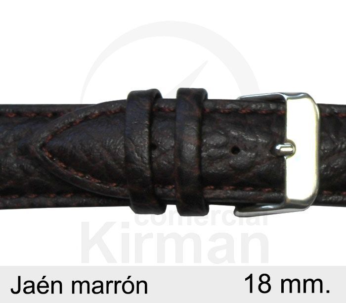 Correa Reloj Piel 18x80/120mm 133132M Jaén Marrón Cierre Hebilla Acero