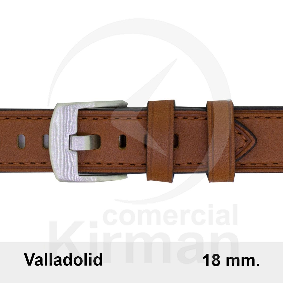 Correa Reloj Piel 18x80/120mm133143MC Valladolid Marrón Clara Cierre Hebilla
