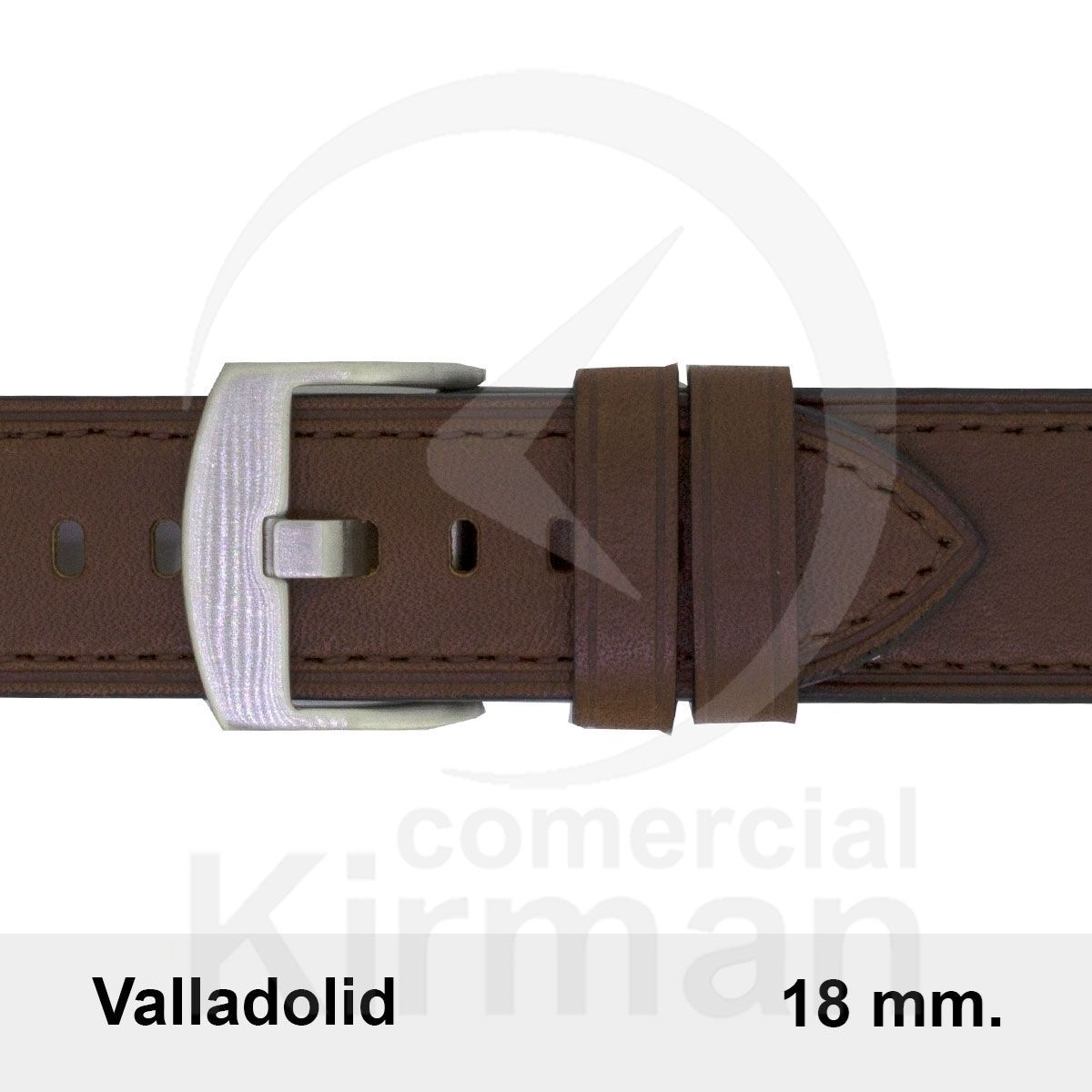 Correa Reloj Piel 18x80/120mm133143MO Valladolid Marrón Oscura Cierre Hebilla
