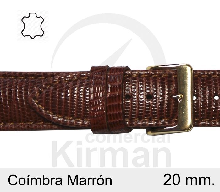 Correa Reloj Piel 20x75/115mm 134136M Coímbra Marrón Cierre Hebilla