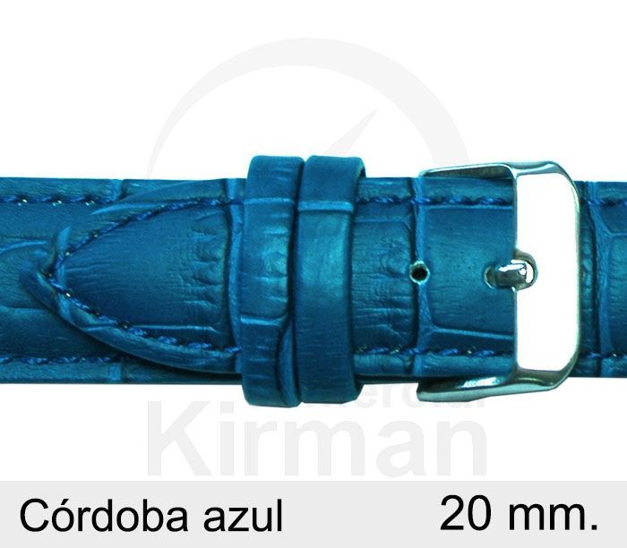 Correa Reloj Piel 20x80/120mm 134115A Córdoba Azul Cierre Hebilla