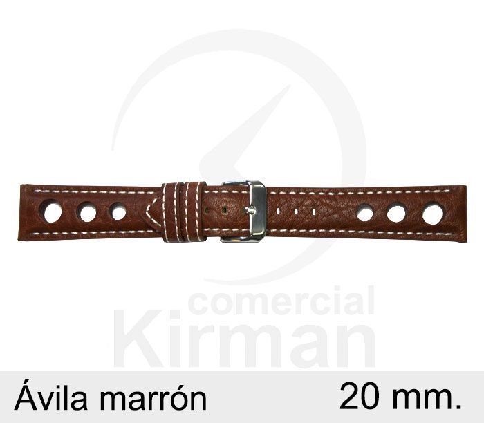 Correa Reloj Piel 20x80/120mm 134125M Ávila Marrón Cierre Hebilla