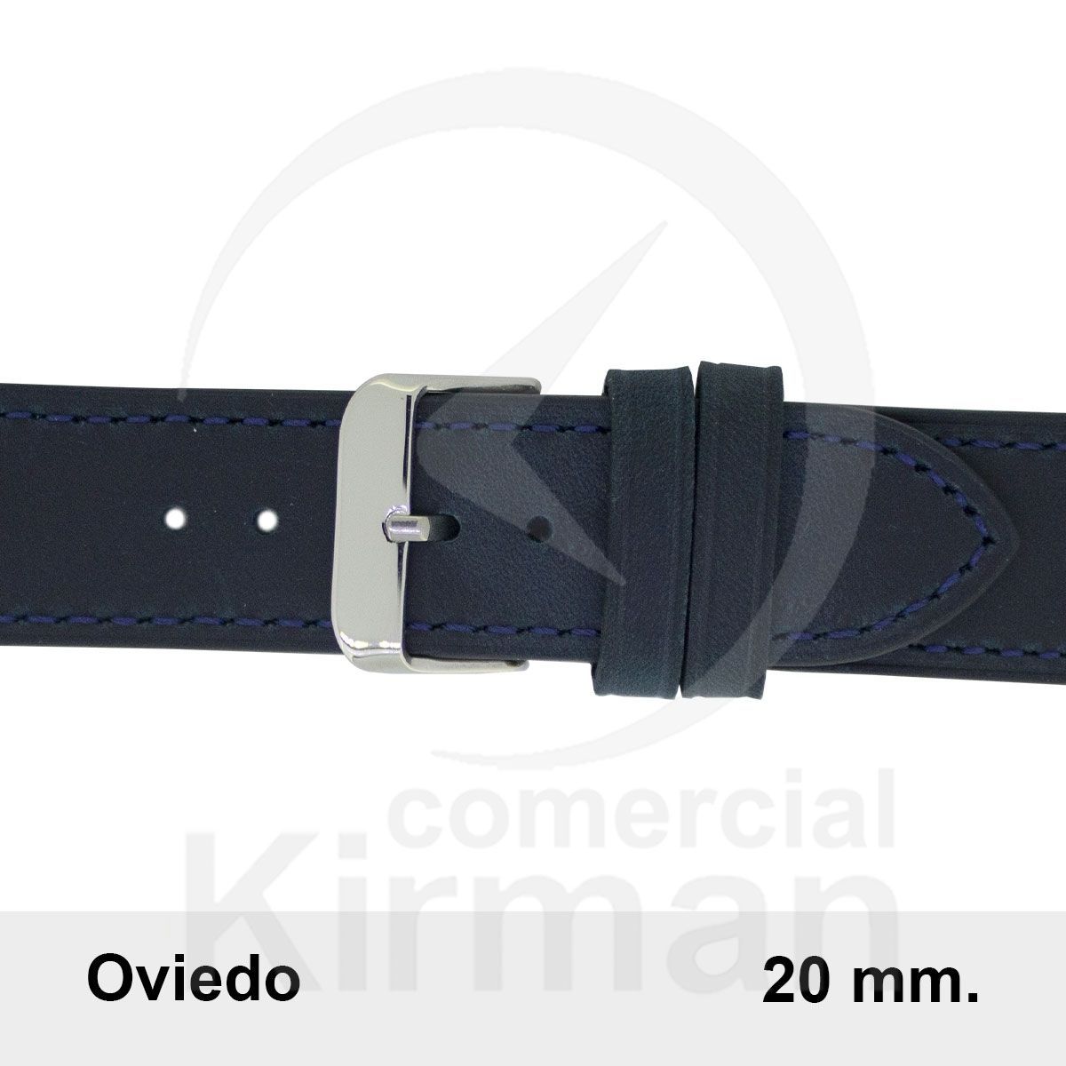 Correa Reloj Piel 20x80/120mm 134145A Oviedo Azul Cierre Hebilla