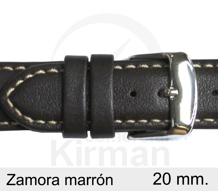 Correa Reloj Piel 20x80/120mm134116M Zamora Marrón Cierre Hebilla