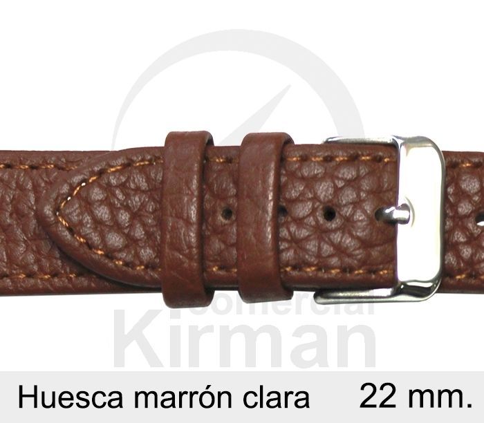 Correa Reloj Piel 22x75/115mm139127MC Huesca Marrón Claro Cierre Hebilla