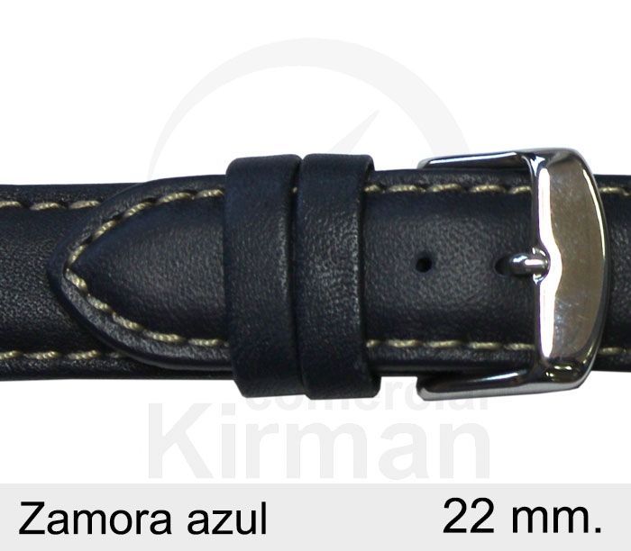 Correa Reloj Piel 22x80/110mm139116A Zamora Azul Cierre Hebilla
