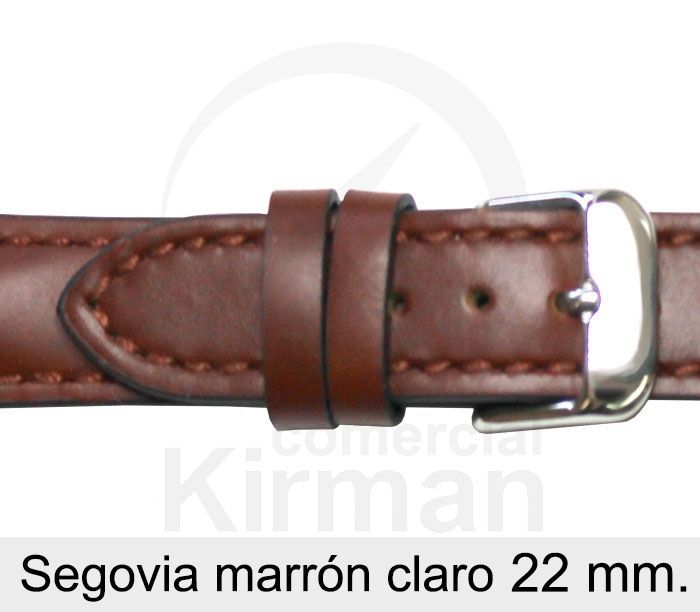 Correa Reloj Piel 22x80/120mm139128MC Segovia Marrón Claro Cierre Hebilla