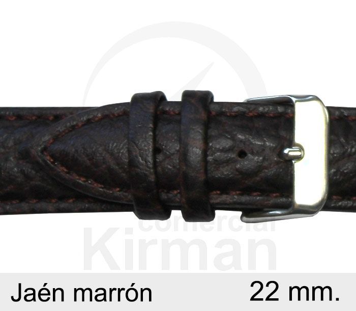 Correa Reloj Piel 22x80/120mm139132M Jaén Marrón Cierre Hebilla