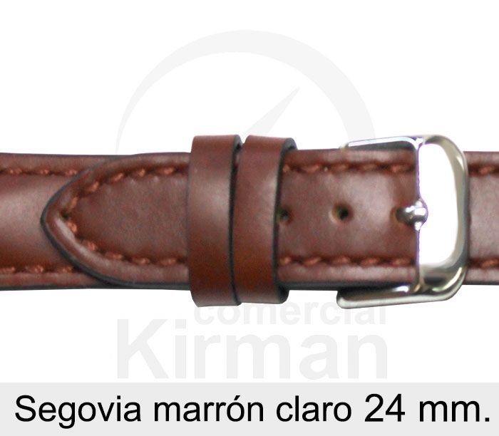 Correa Reloj Piel 24x80/120mm 140128MC Segovia Marrón Claro Cierre Hebilla