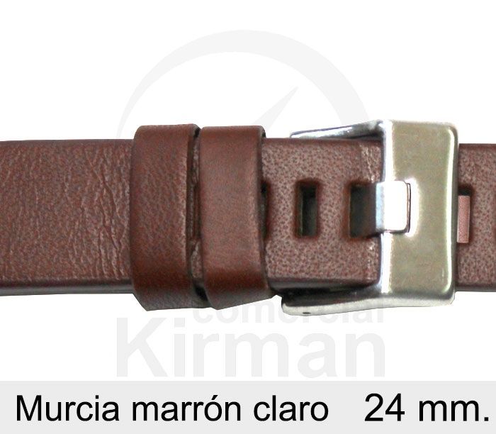 Correa Reloj Piel 24x80/120mm 140129MC Murcia Marrón Claro Cierre Hebilla