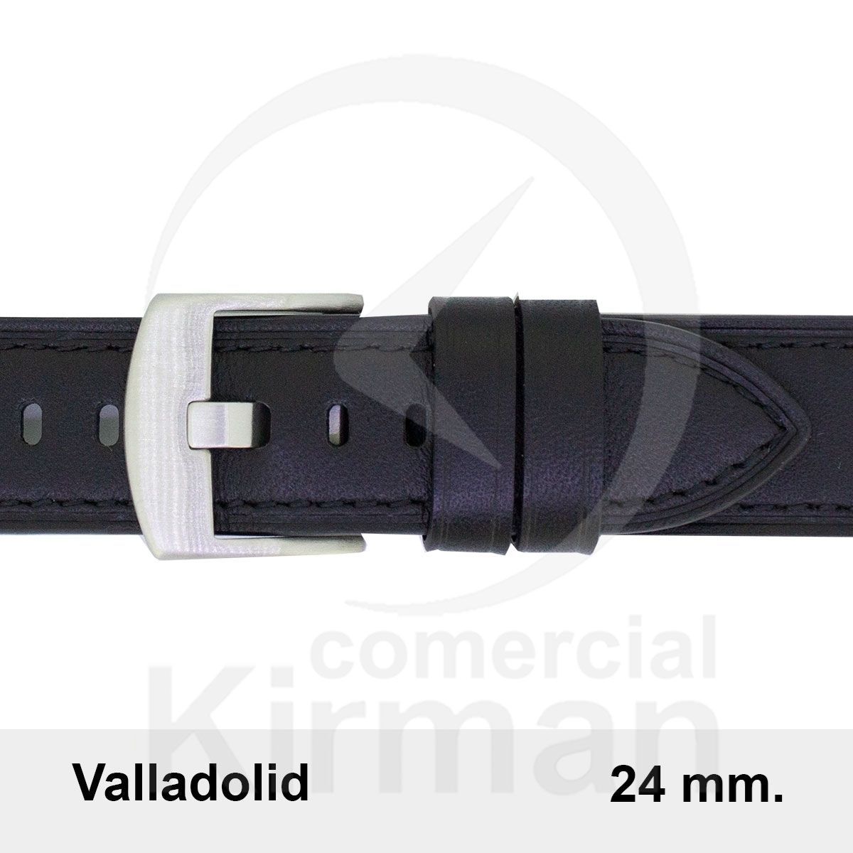 Correa Reloj Piel 24x80/120mm 140143N Valladolid Negra Cierre Hebilla