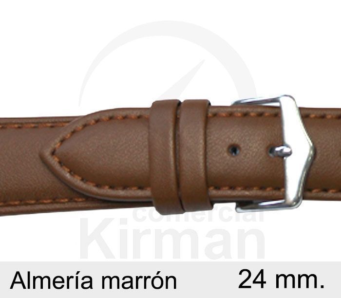 Correa Reloj Piel 24x90/130mm 4020224 Almería Marrón Cierre Hebilla