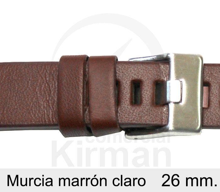 Correa Reloj Piel 26x80/120mm 141129MC Murcia Marrón Claro Cierre Hebilla