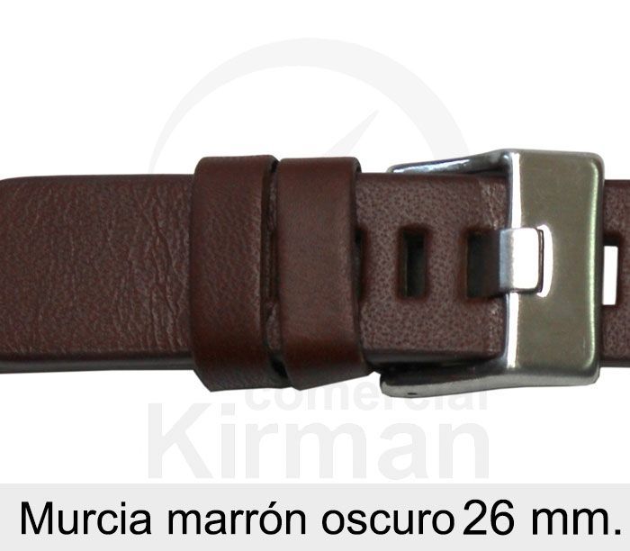 Correa Reloj Piel 26x80/120mm 141129MO Murcia Marrón oscuro Cierre Hebilla