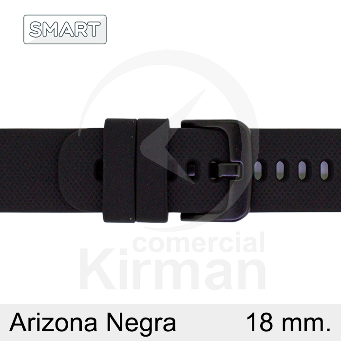 Correa Reloj Silicona 18 mm 135167/18N Smart Arizona Negra Cierre Hebilla