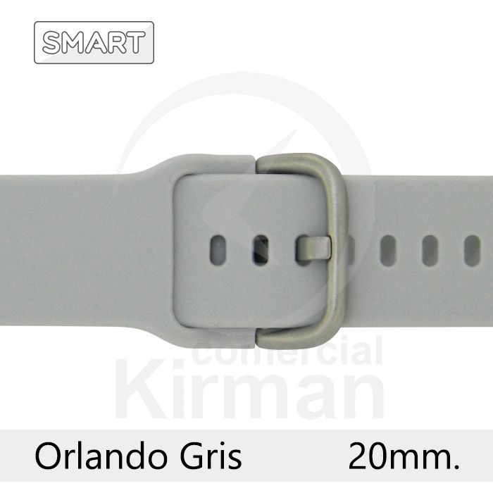 Correa Reloj Silicona 20mm 135164/20GR Smart Orlando Gris Cierre Hebilla