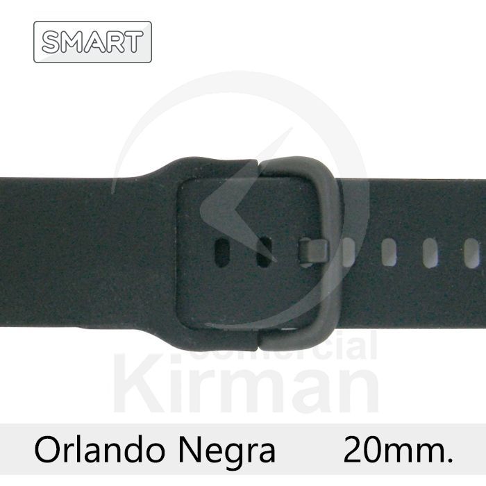 Correa Reloj Silicona 20mm 135164/20N Smart Orlando Negra Cierre Hebilla