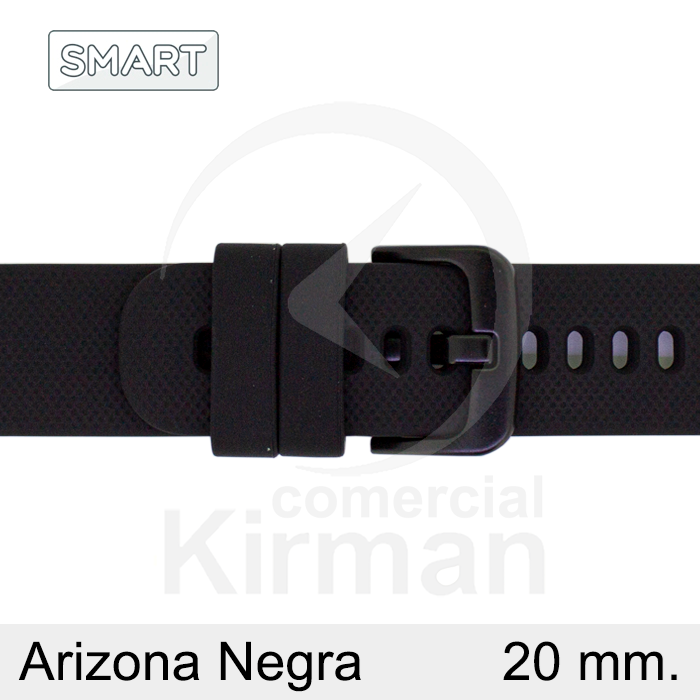 Correa Reloj Silicona 20mm 135167/20N Smart Arizona Negra Cierre Hebilla
