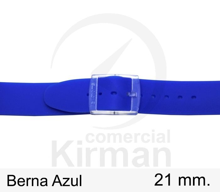 Correa Reloj Silicona 21x90/120mm 135155/21A Berna Azul Cierre Hebilla