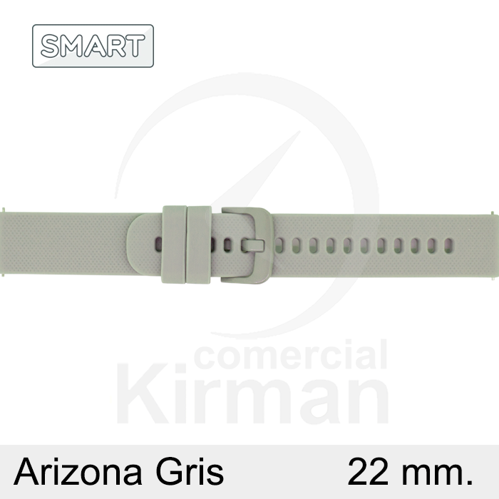 Correa Reloj Silicona 22mm 135167/22G Smart Arizona Gris Cierre Hebilla