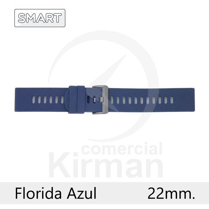 Correa Reloj Silicona 22x75/120mm 135165/22AZ Smart Florida Azul Cierre Hebilla