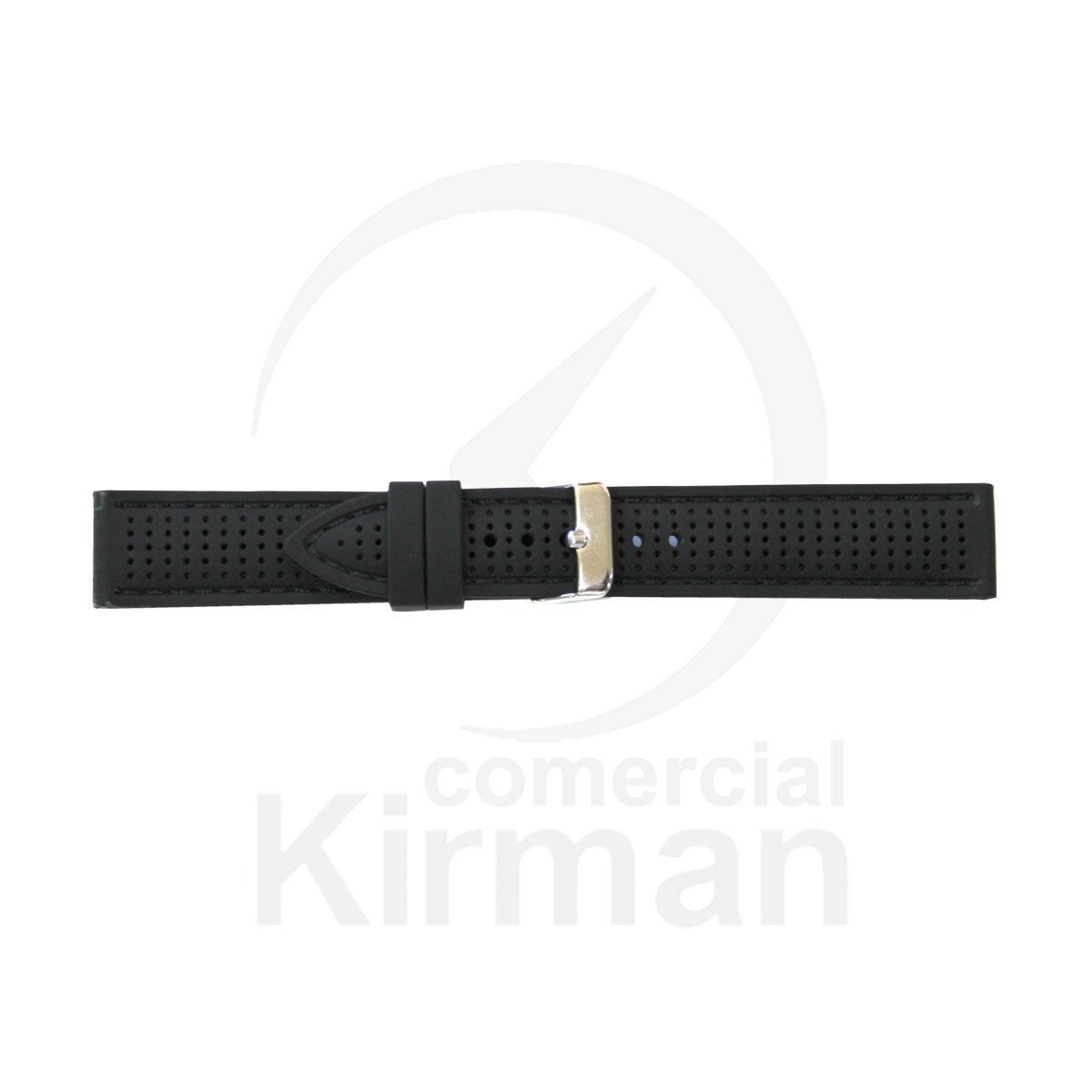 Correa Reloj Silicona 22x80/125mm 135163/22N Múnich Negra Cierre Hebilla